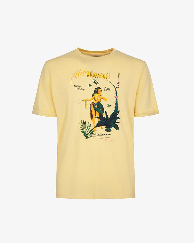 Markup Uomo Maglieria Girocollo mezza manica jersey tinto capo fiammato stampa T-shirt