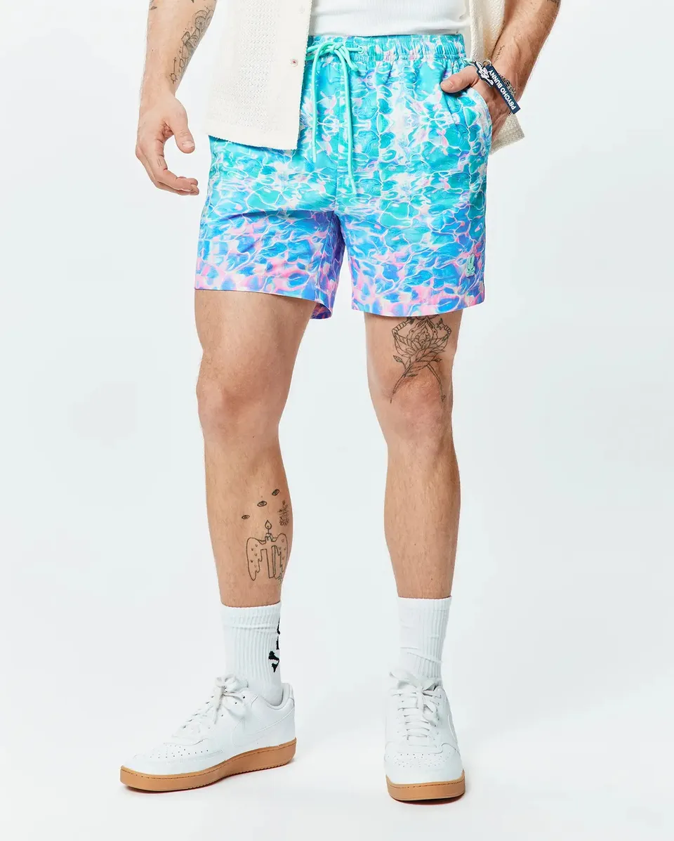 Psycho Bunny Men's Swimwear Men's Dayton Swim Trunk 6" MB1000085 costume 510 Crocus fantasia