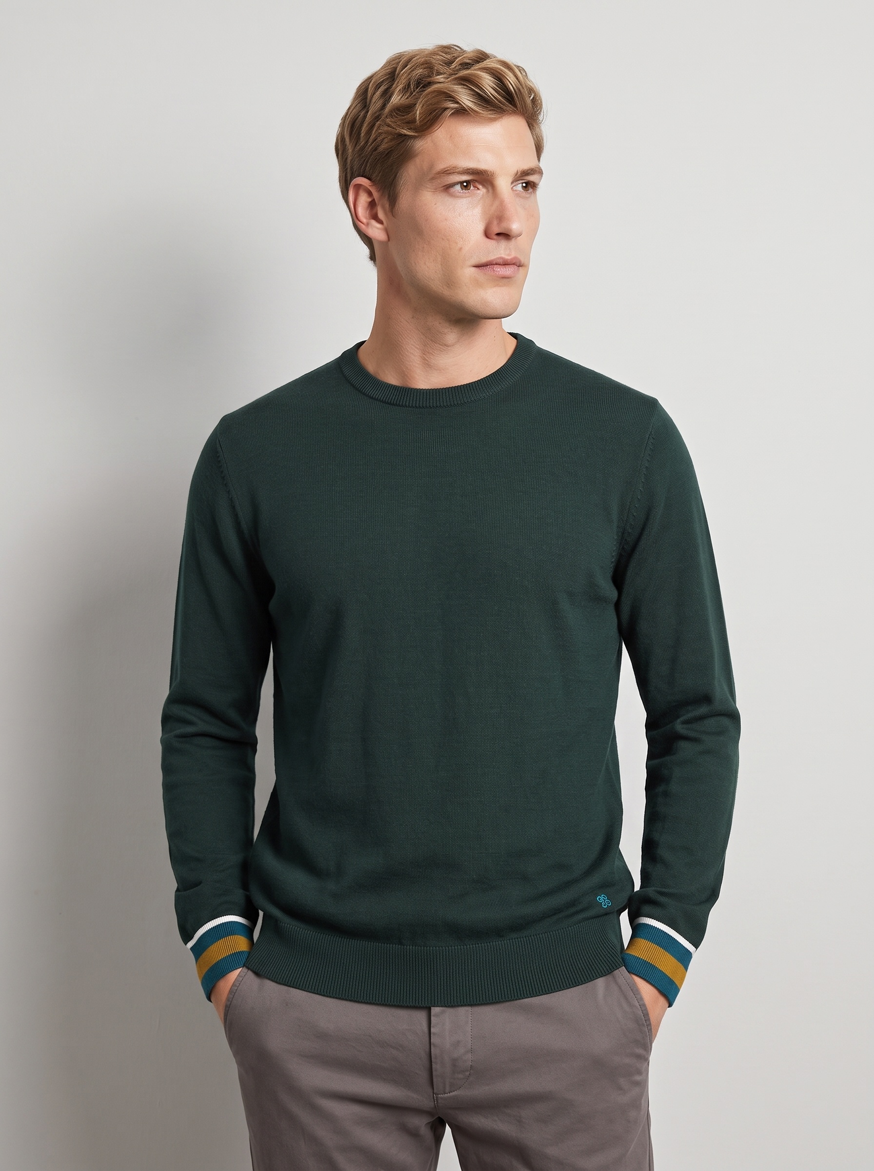 Markup Uomo Maglieria Maglione Girocollo Viscosa/Nylon Contrasti
