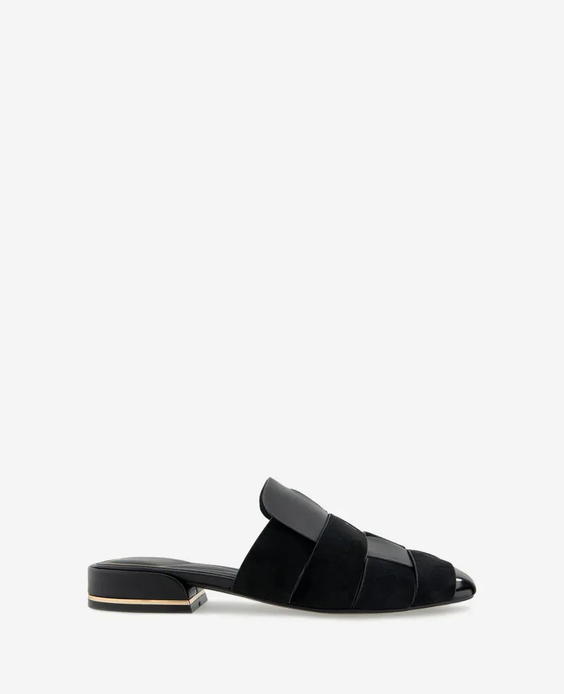 Kenneth Cole Reaction Shoes Faina Leather sandali neri in pelle