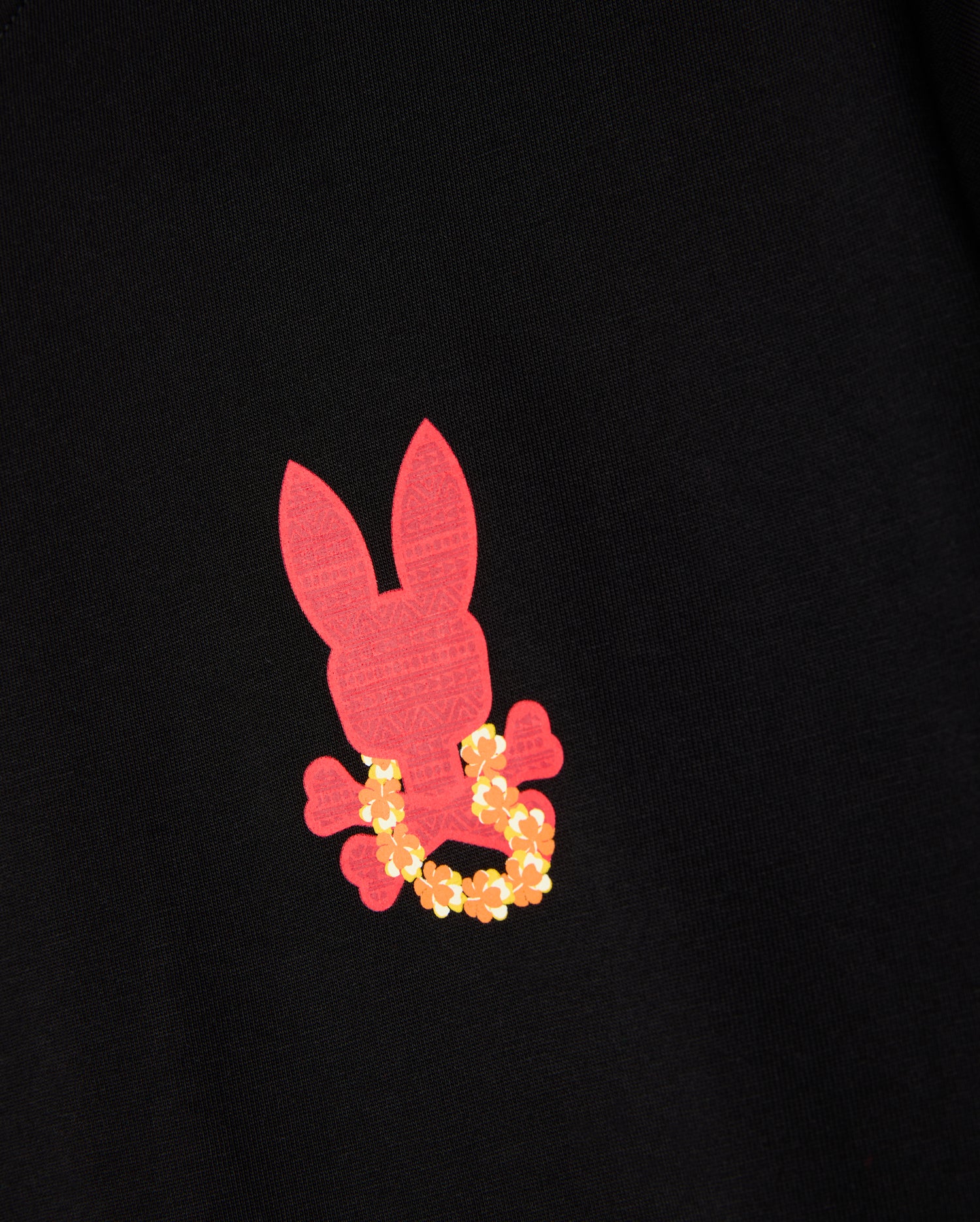 Psycho Bunny Men's Tees Hawaii City Tee B6U169Y1PC t-shirt nera in cotone Pima