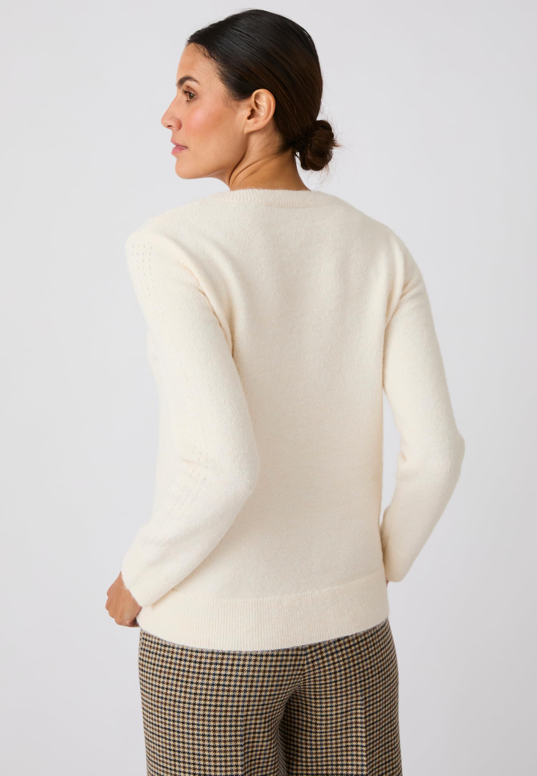 Damart Thermolactyl Maglione da donna marrone beige traforato