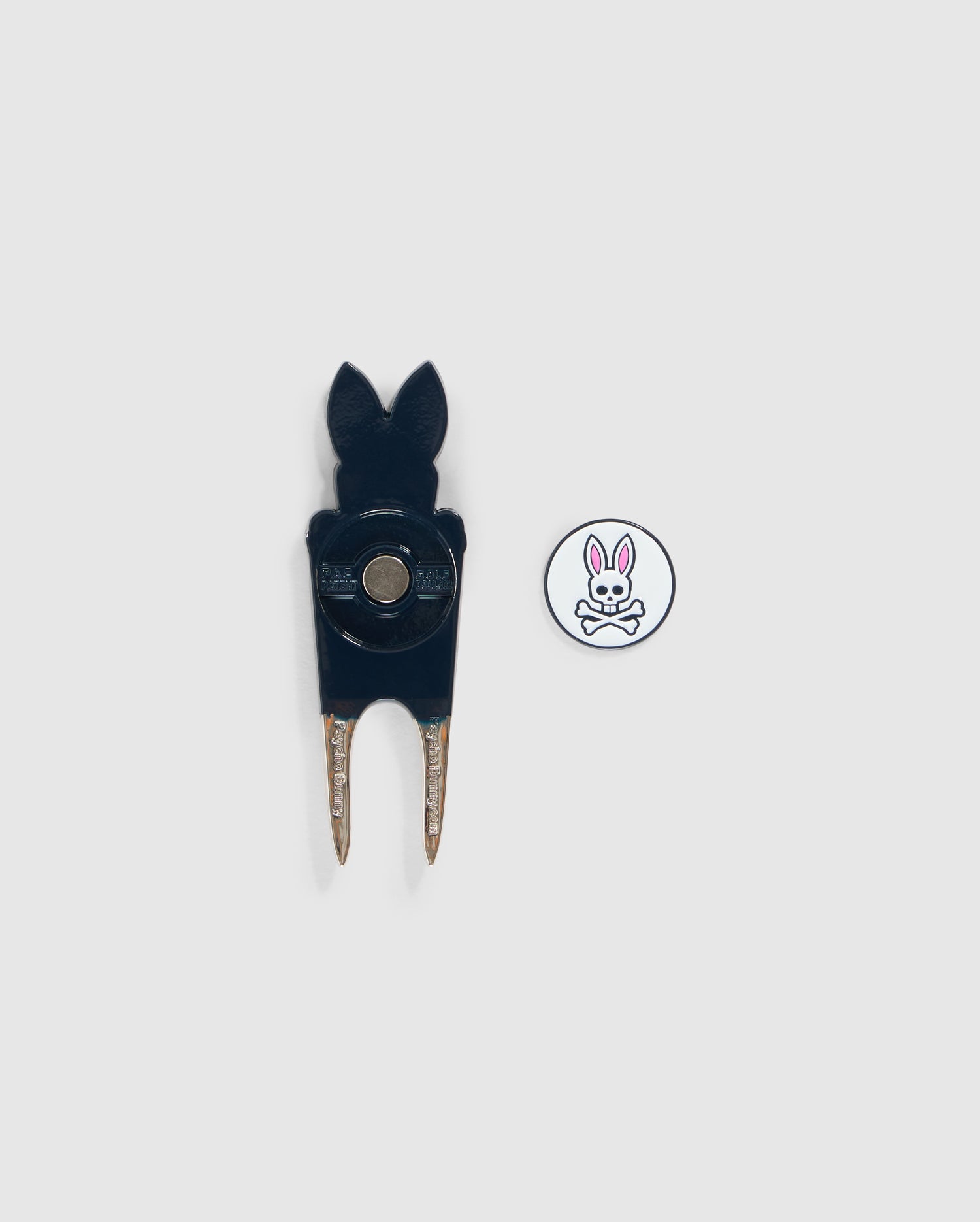Psycho Bunny Accessories Divot Tool attrezzo golf 410 Navy con marcatore magnetico