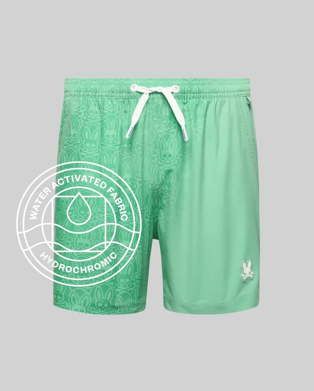 Psycho Bunny Kids Swimwear Samos costume da bagno verde 324 taglie 2T–XL stampa idrocromica