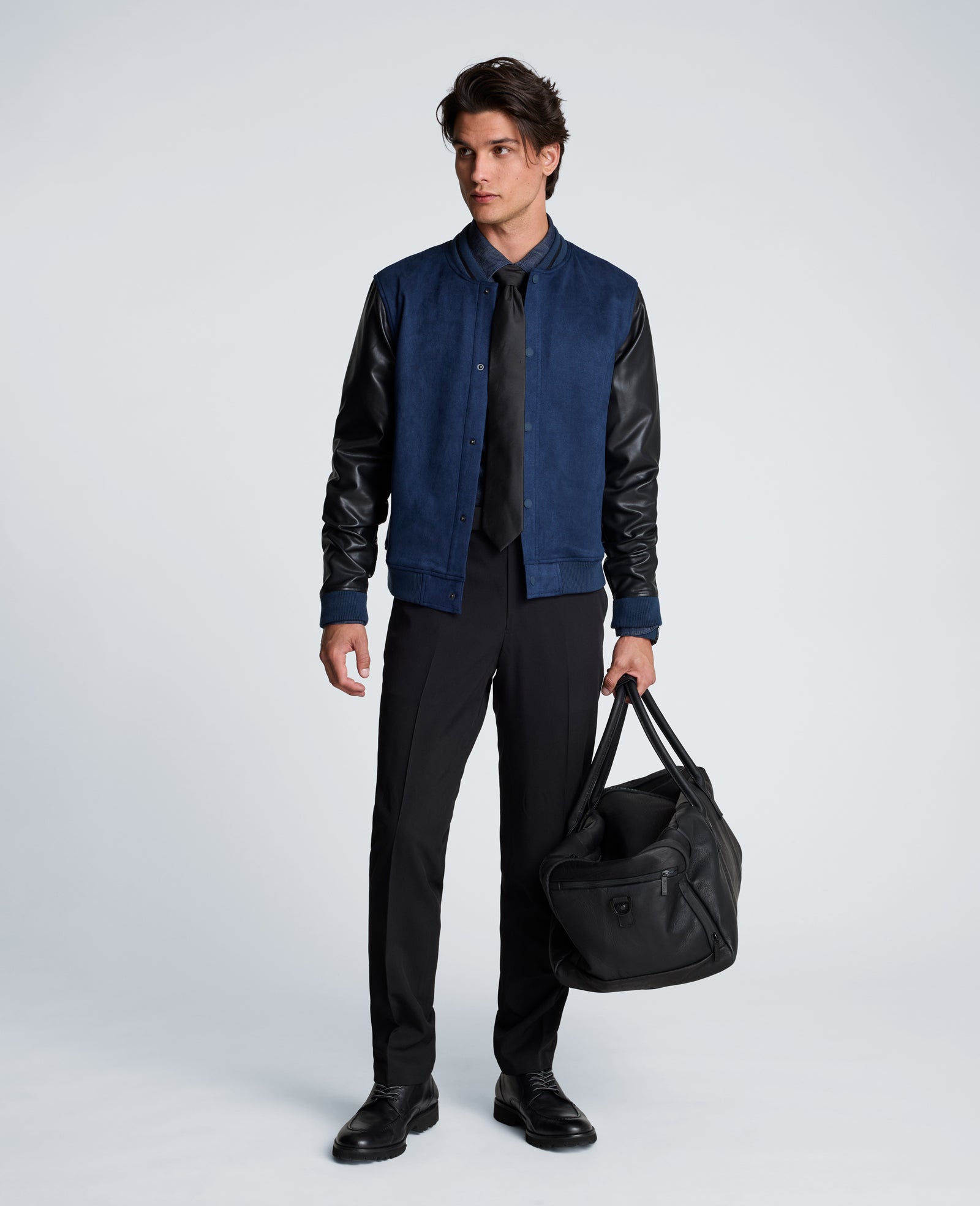 Kenneth Cole Reaction Clothing Varsity Bomber Jacket giacca bomber blu navy S