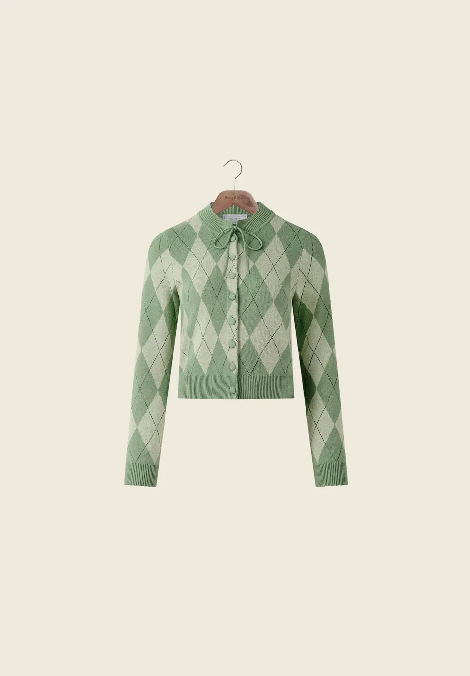 House Of Sunny Women's Knitwear Argyle Lounge Cardigan cardigan corto