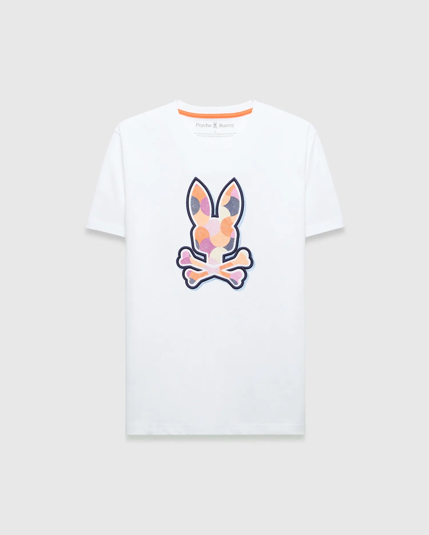 Psycho Bunny Men's Tees Ethan Graphic Tee t-shirt bianca cotone Pima