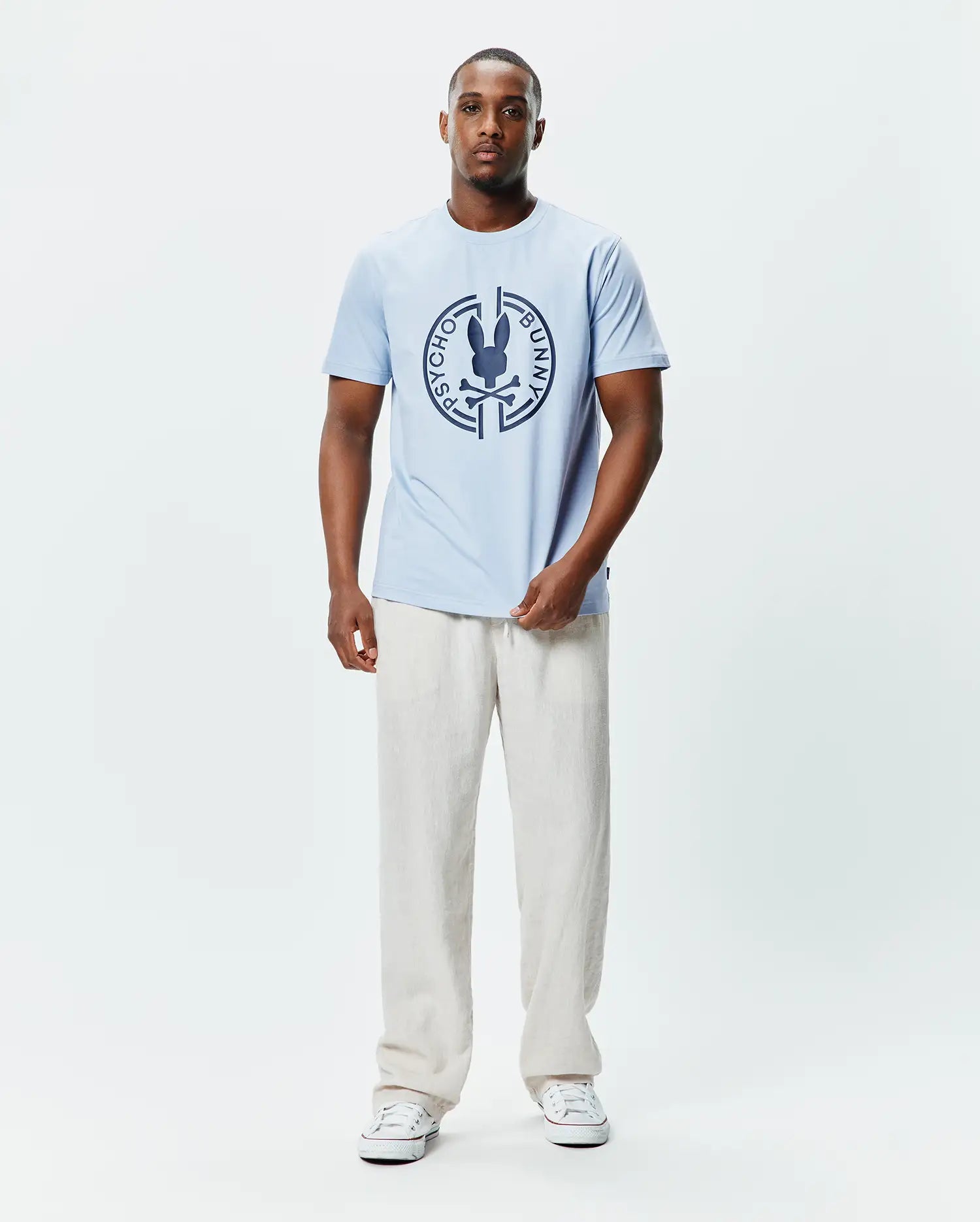 Psycho Bunny Men's Tees Santa Fe Graphic Tee MT0200611 T-shirt blu