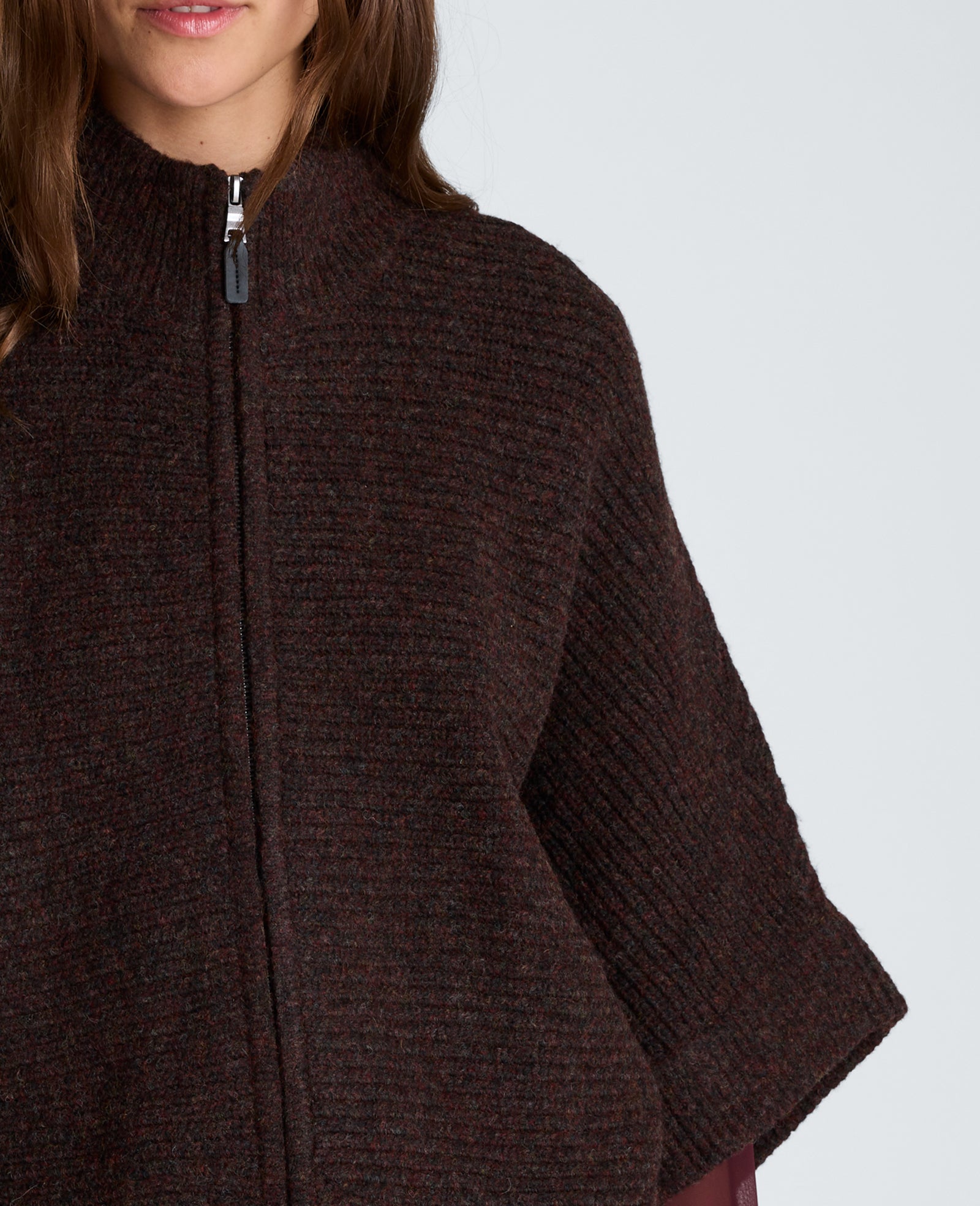 Kenneth Cole Reaction Clothing Elbow Sleeve Doleman Zip Cardigan cardigan Med Bark Heather