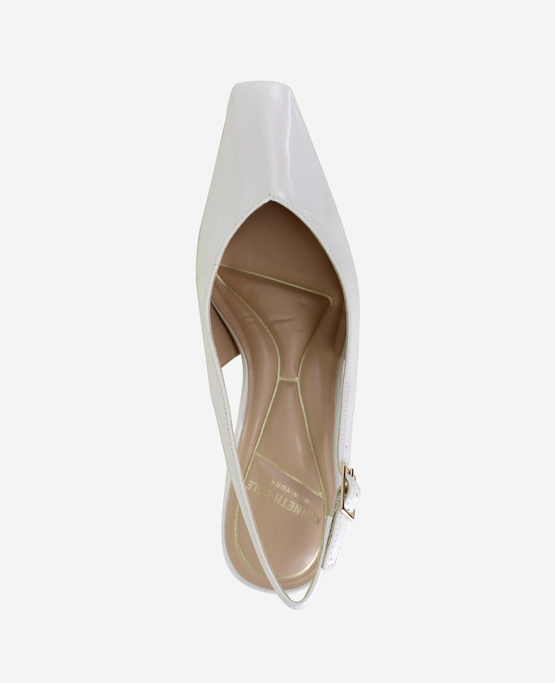 Kenneth Cole Reaction Shoes Meilani Patent Point Toe Slingback scarpa ecru patent