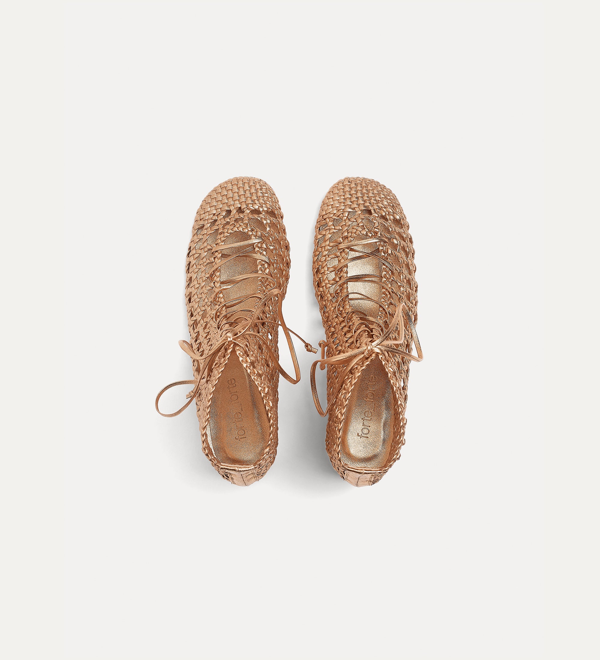 Forte scarpe My Penelope stivaletti rose gold pelle intrecciata