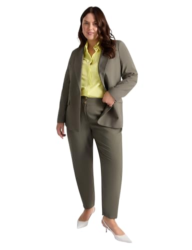 Fiorella Rubino Pantaloni Carrot Fit, taglie 46-48 Plus, tasche all’americana