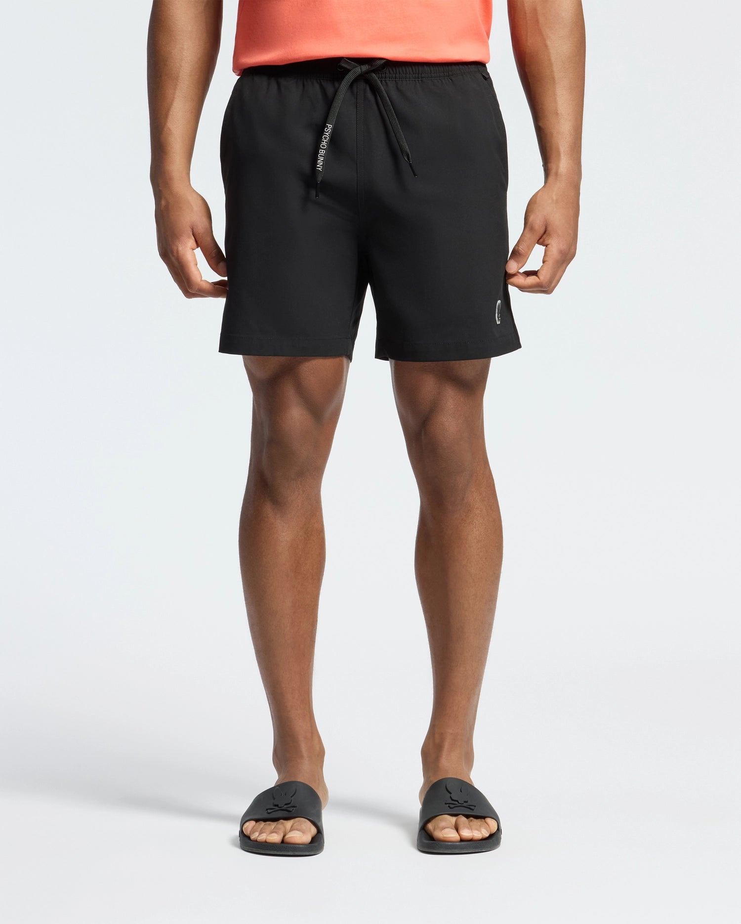 Psycho Bunny Men's Swimwear Samos costume da bagno nero 6" idroreattivo