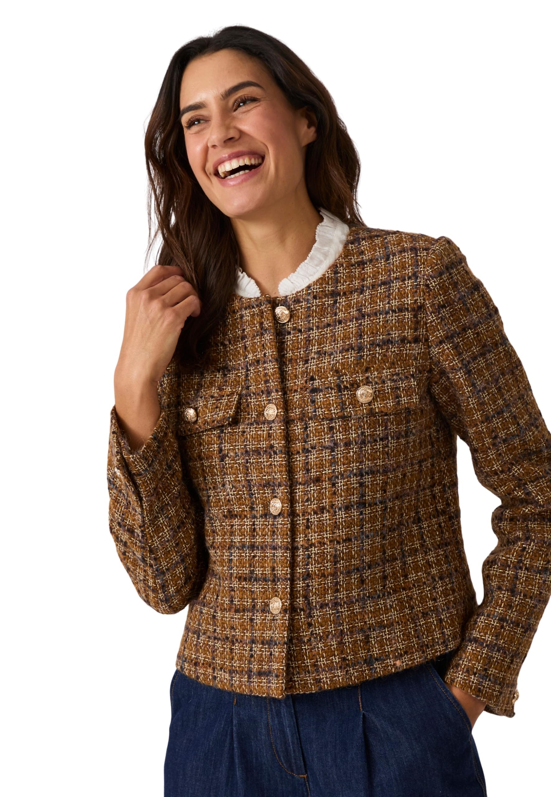 Damart Prêt-à-porter giacca effetto tweed donna taglia 38 lana
