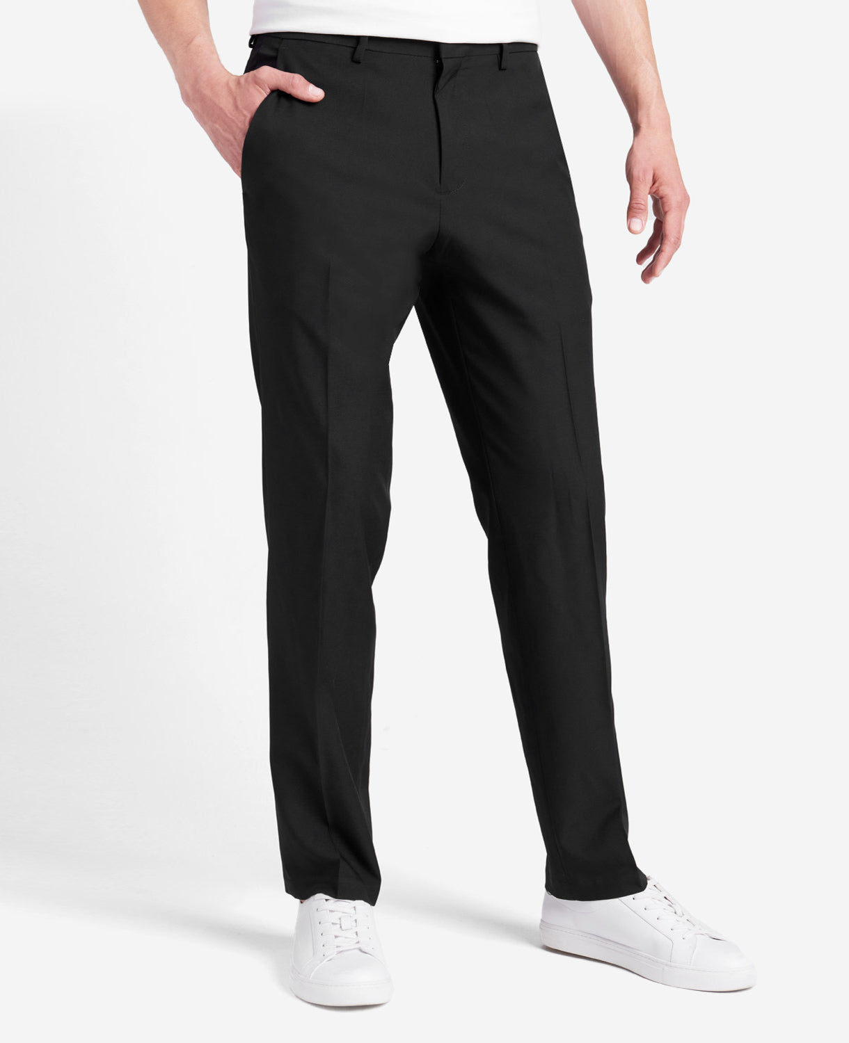 Kenneth Cole Reaction Slim-Fit Stretch Twill Dress Pant pantaloni neri