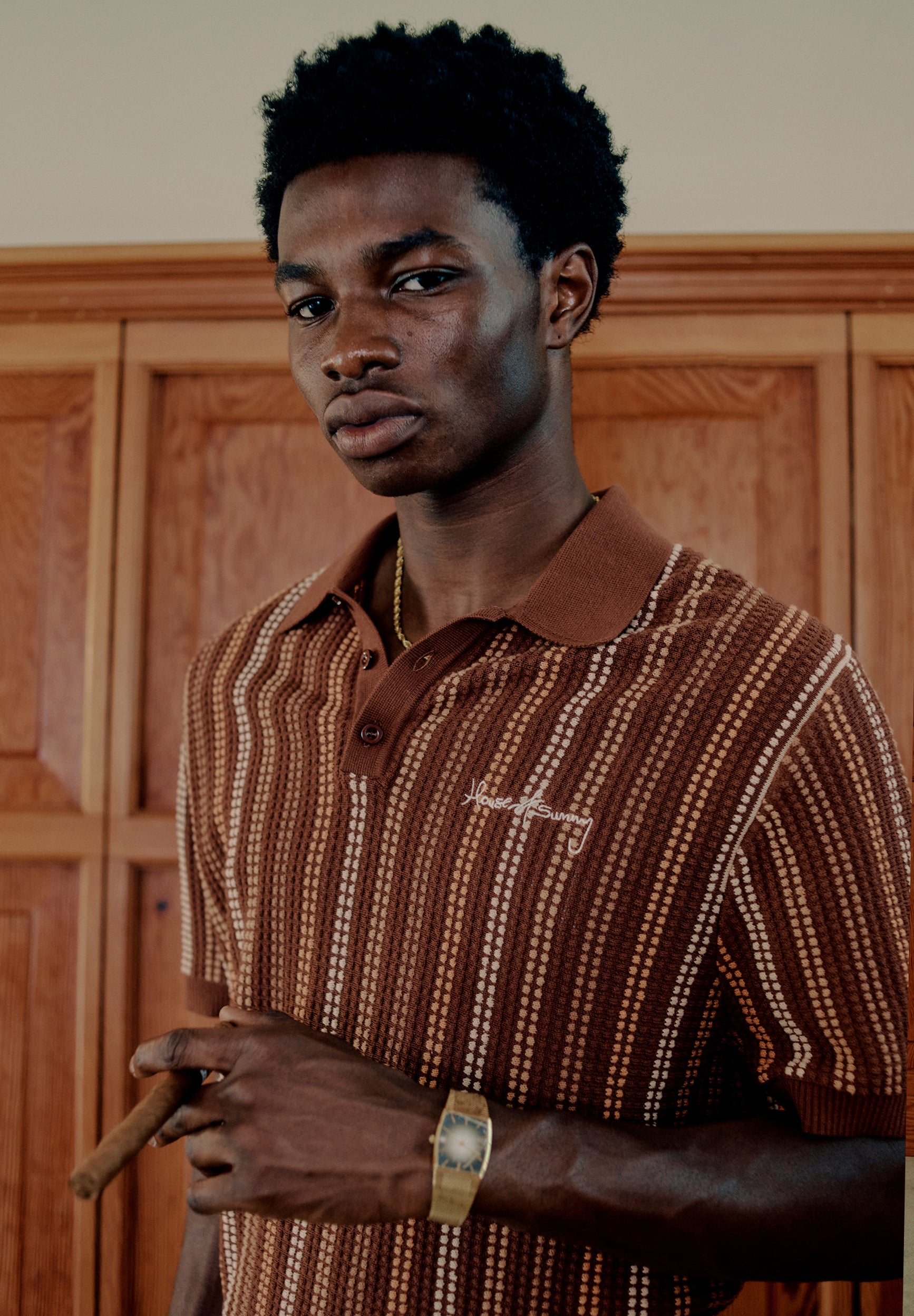 House Of Sunny Womens Tops Stripe Knitted Polo polo a righe