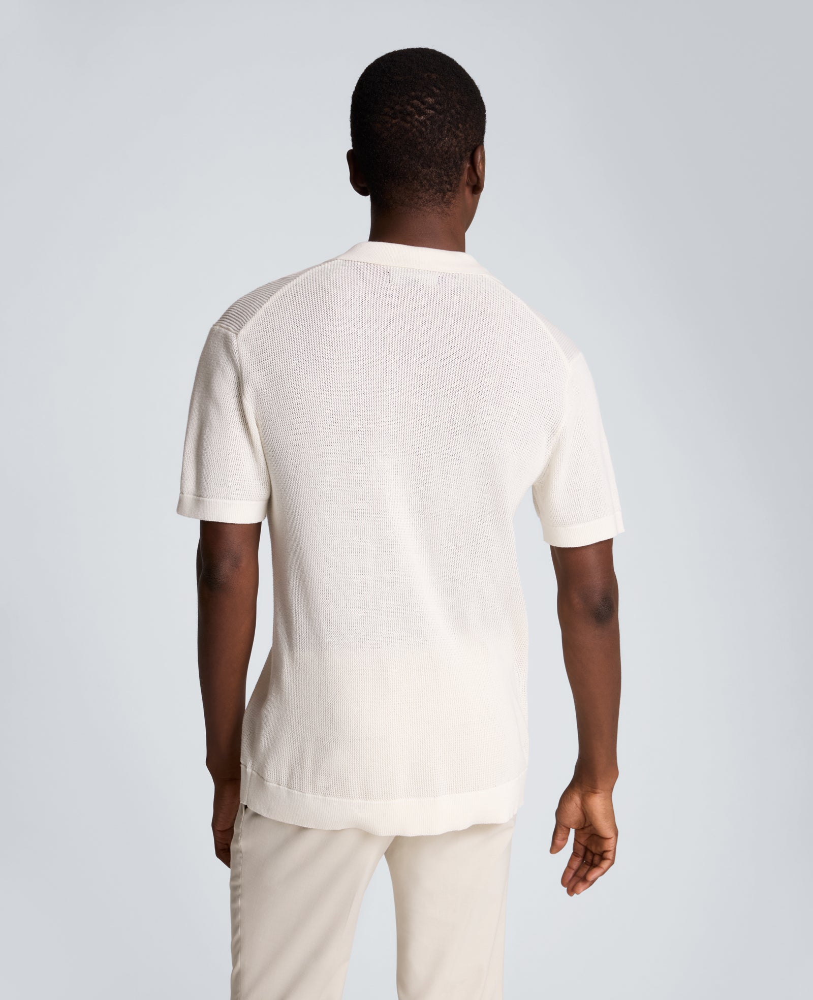 Kenneth Cole Reaction Clothing Knit Camp Shirt camicia uomo White