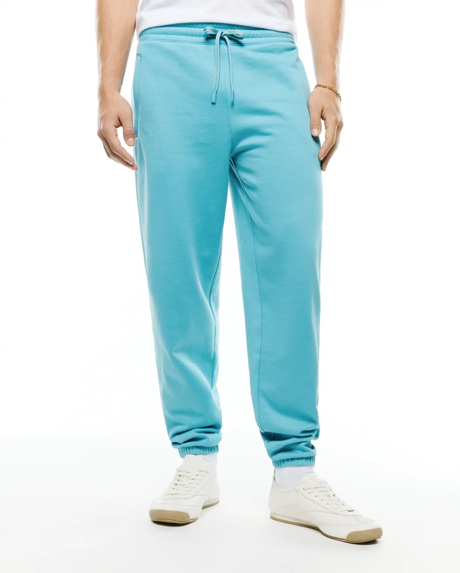 Psycho Bunny Men's Pants Terrence jogger blu in felpa garzata