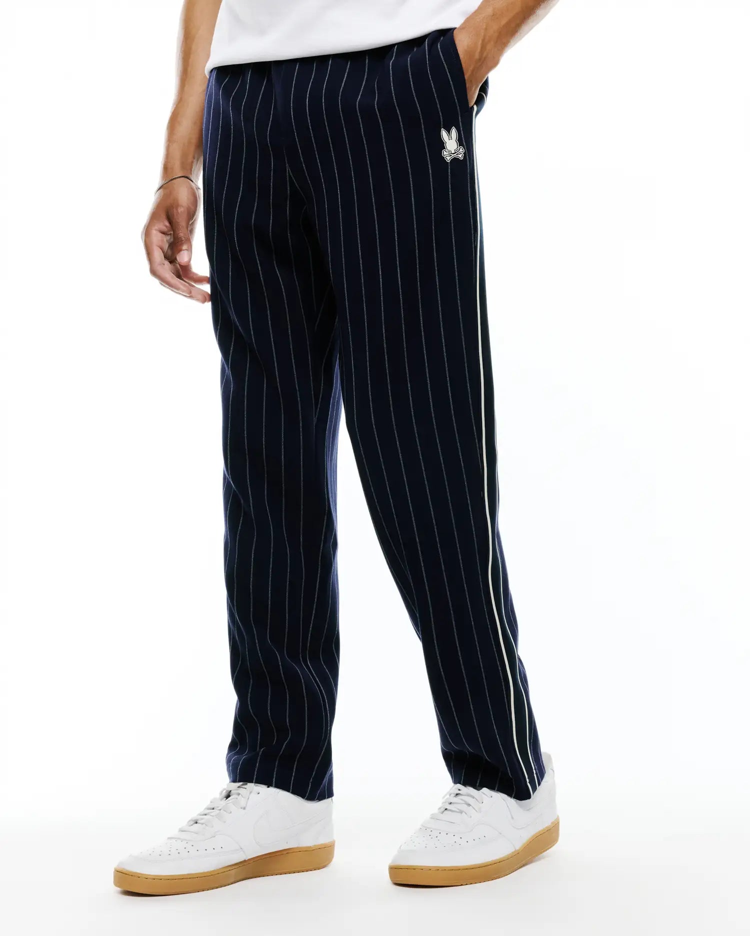 Psycho Bunny Men's Pants MEN'S HARLAND STRAIGHT TRACK PANTS MB0800017 pantaloni blu