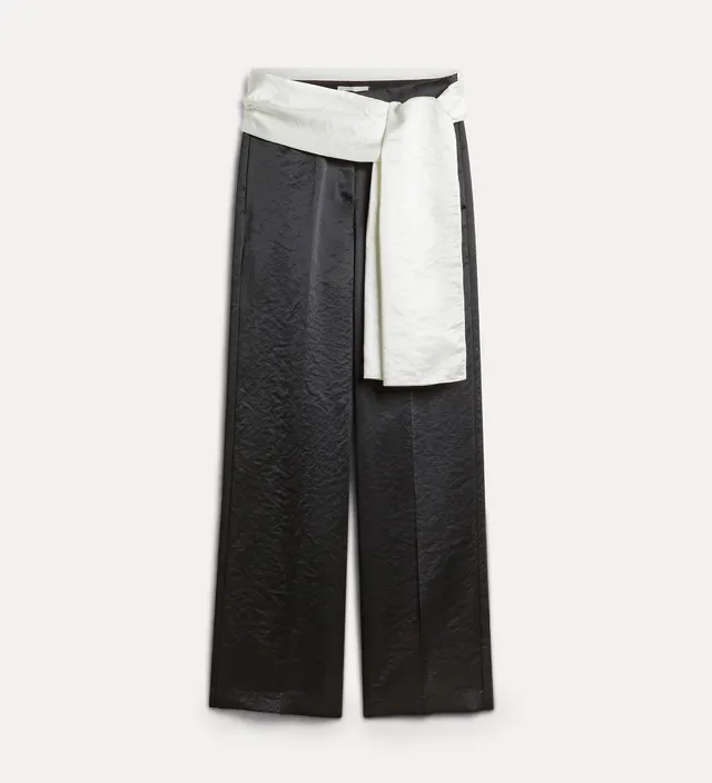 Forte pantaloni Duchesse Trousers pantaloni neri con fusciacca