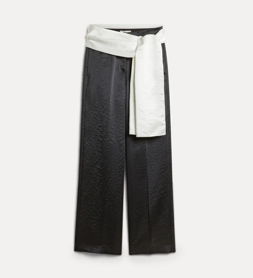 Forte pantaloni Duchesse Trousers pantaloni neri con fusciacca
