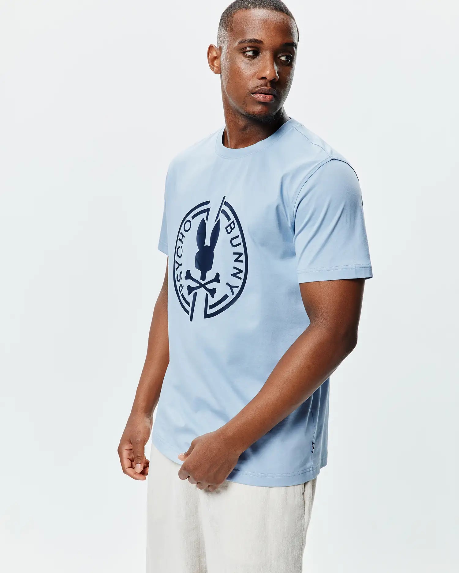 Psycho Bunny Men's Tees Santa Fe Graphic Tee MT0200611 T-shirt blu