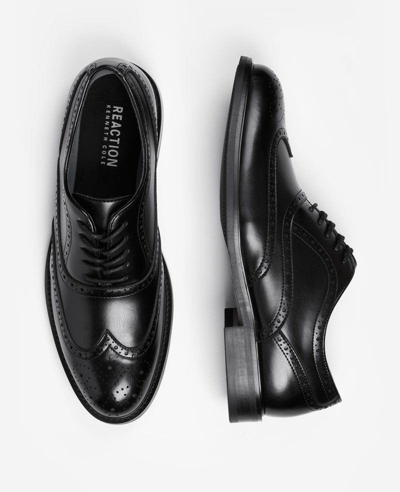 Kenneth Cole Reaction Shoes REACTION - Lance Wingtip Brogue Oxford scarpe nere