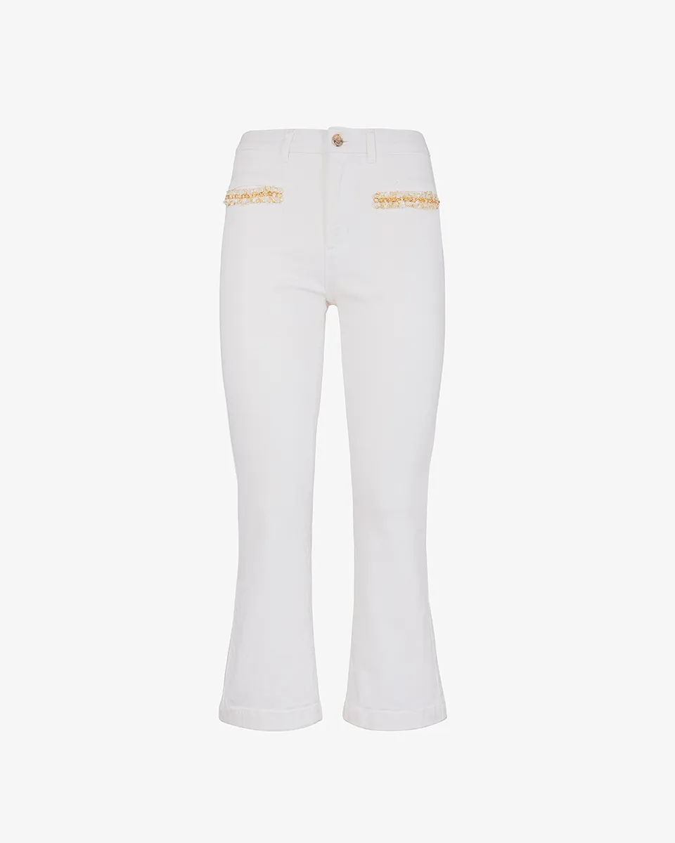 Markup Donna Jeans & Pantaloni Bull peonia flare cropped con catene