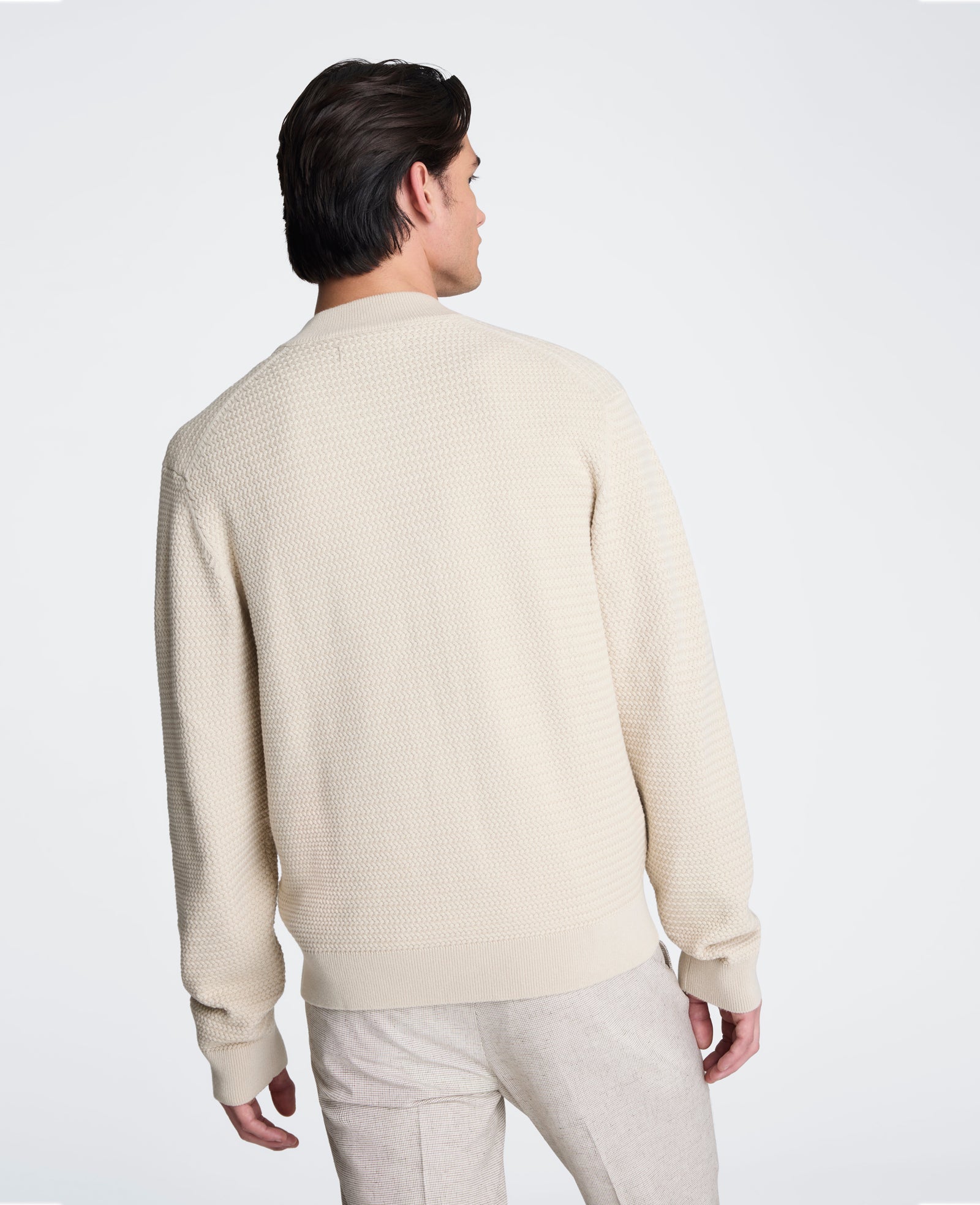 Kenneth Cole Reaction Clothing Sweater Bomber Jacket giacca bomber bianca S-XXL in maglia waffle