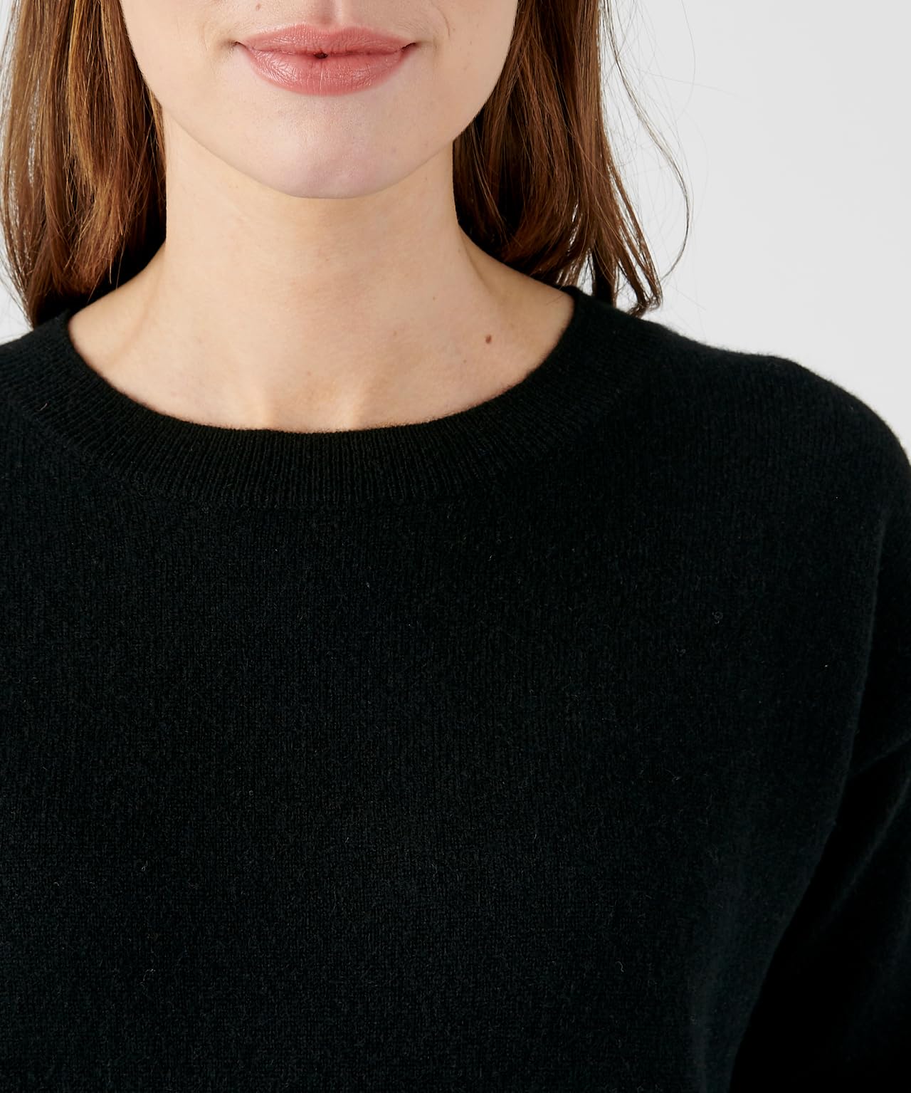 Damart Prêt-à-porter maglione donna nero girocollo in cashmere 38-40