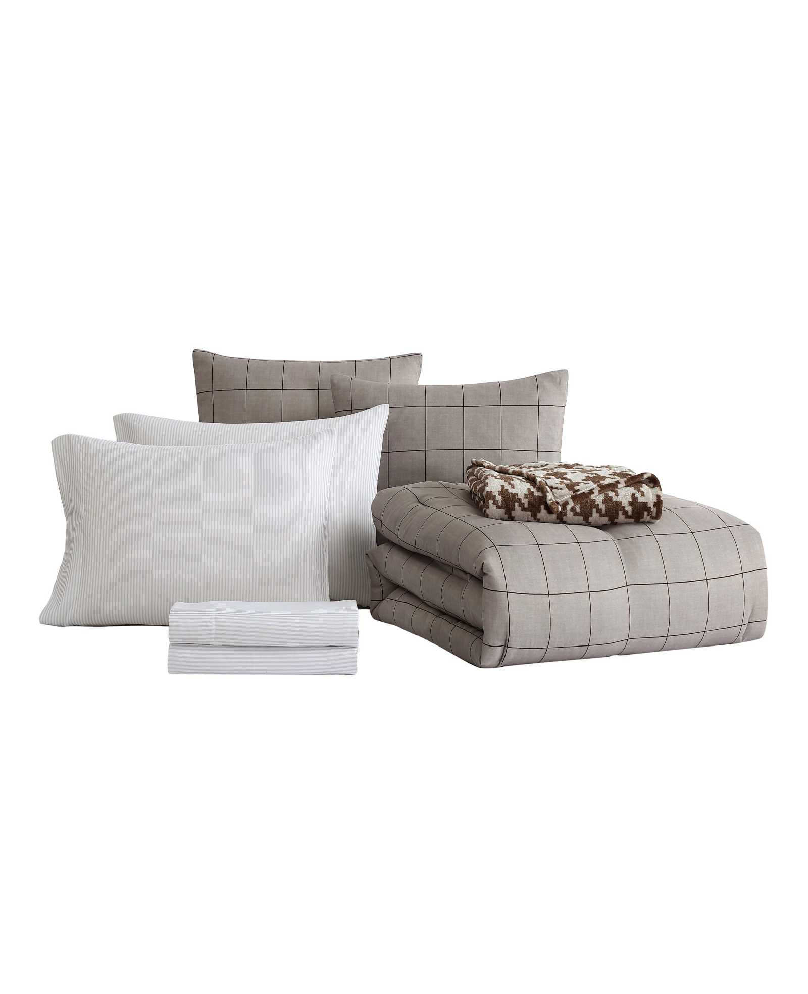 Kenneth Cole Reaction Home & Bedding Holden Grid comforter marrone Queen