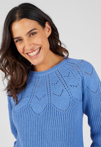 Damart Prêt-à-porter Maglione Dettagli traforati blu 38-40 cotone