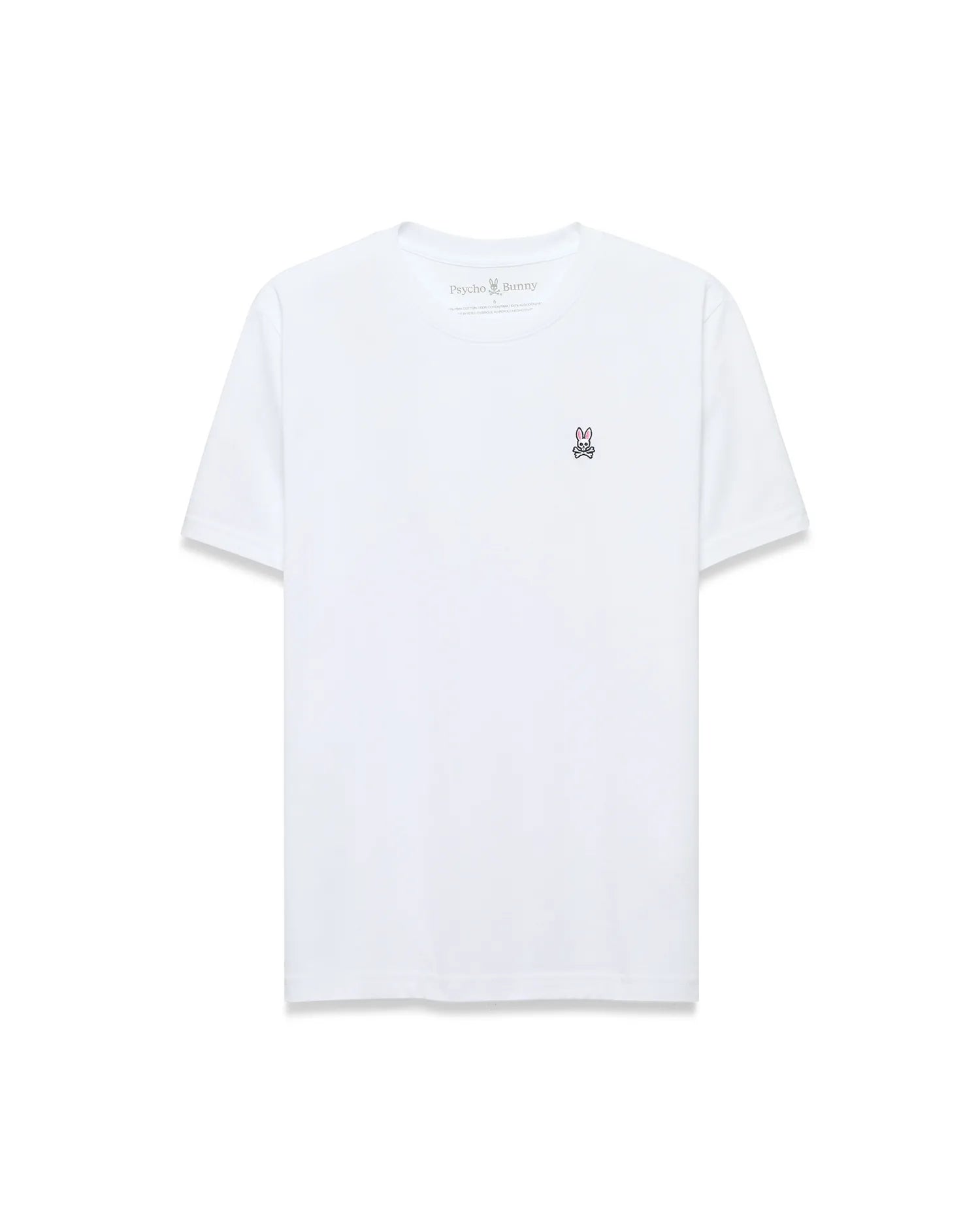 Psycho Bunny Big & Tall Classic Crew Neck Tee maglietta bianca uomo cotone Pima