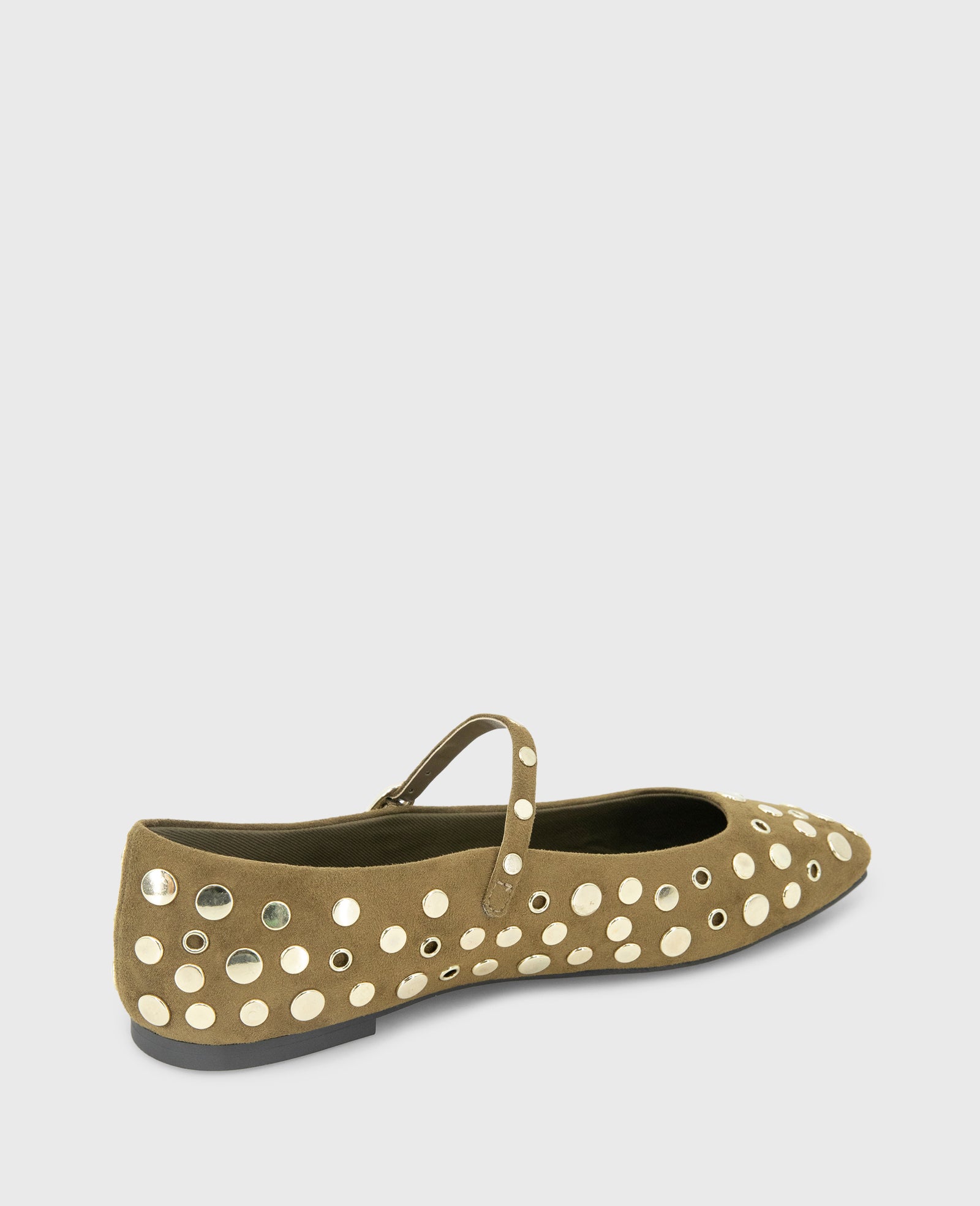 Kenneth Cole Reaction Shoes Jasper Suede Stud Ballet Flat ballerine Loden in microsuede