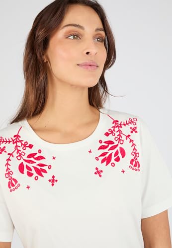 Damart Prêt-à-porter T-shirt ricamata donna puro cotone