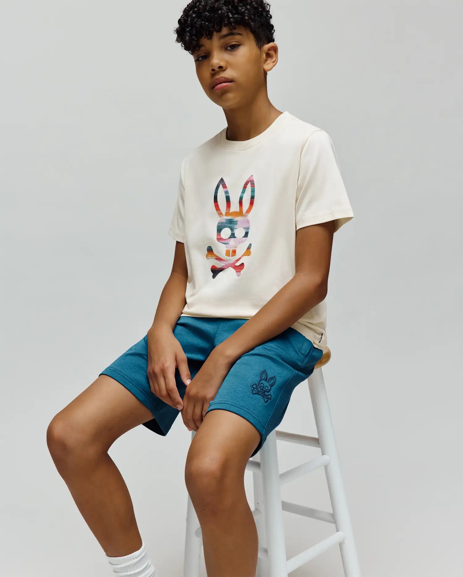 Psycho Bunny Kids Bottoms Barry Modal Short pantaloncini blu in cotone modal