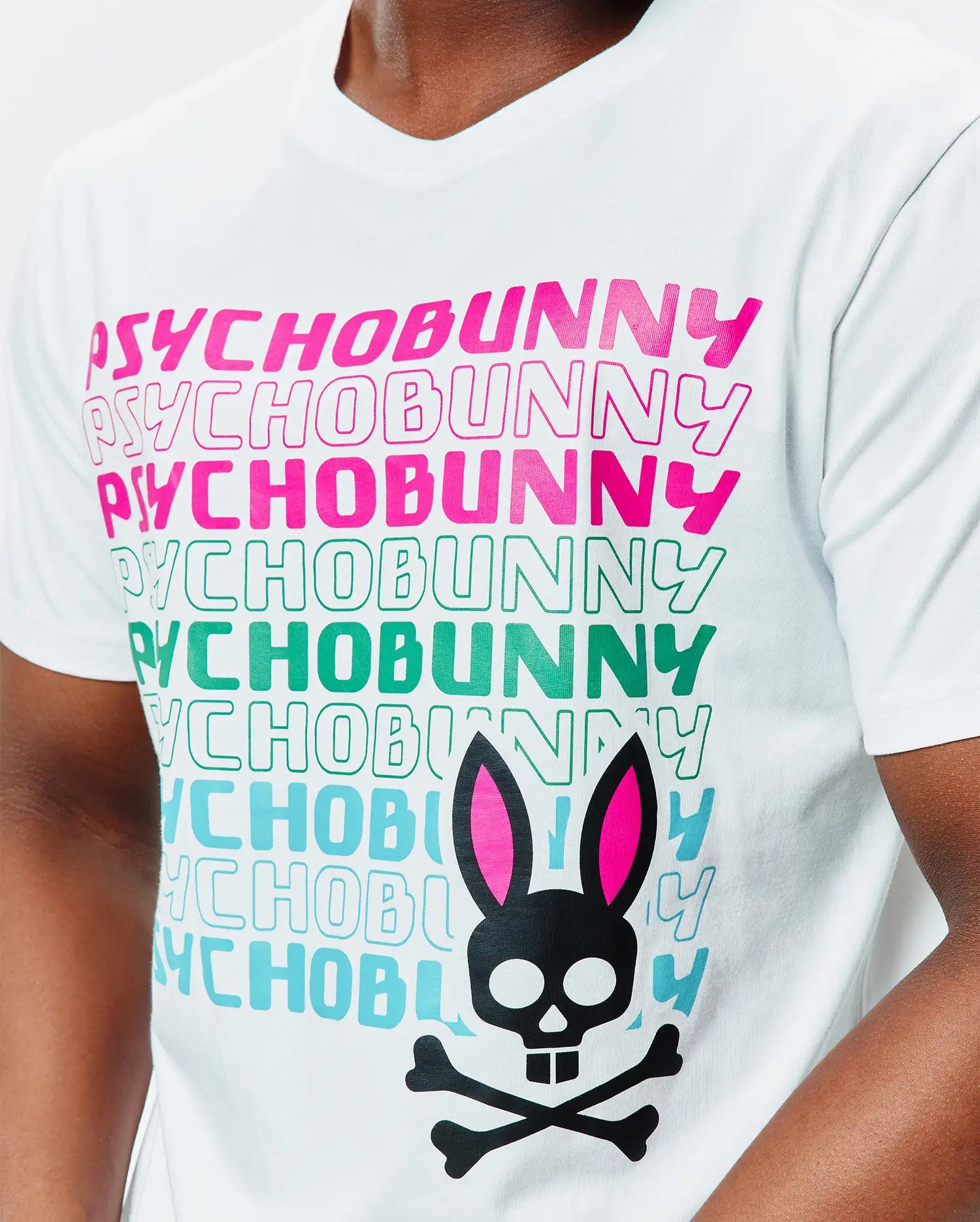 Psycho Bunny Men's Tees Landon Wordmark Tee t-shirt bianca XXS–XXXL cotone Pima