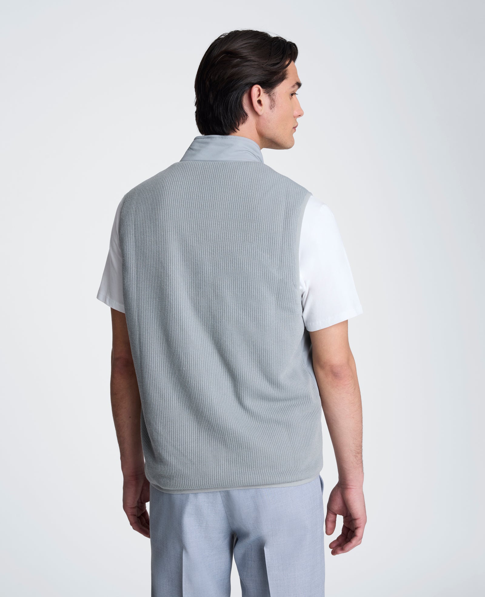 Kenneth Cole Reaction Clothing Mixed Media Vest gilet uomo grigio imbottito
