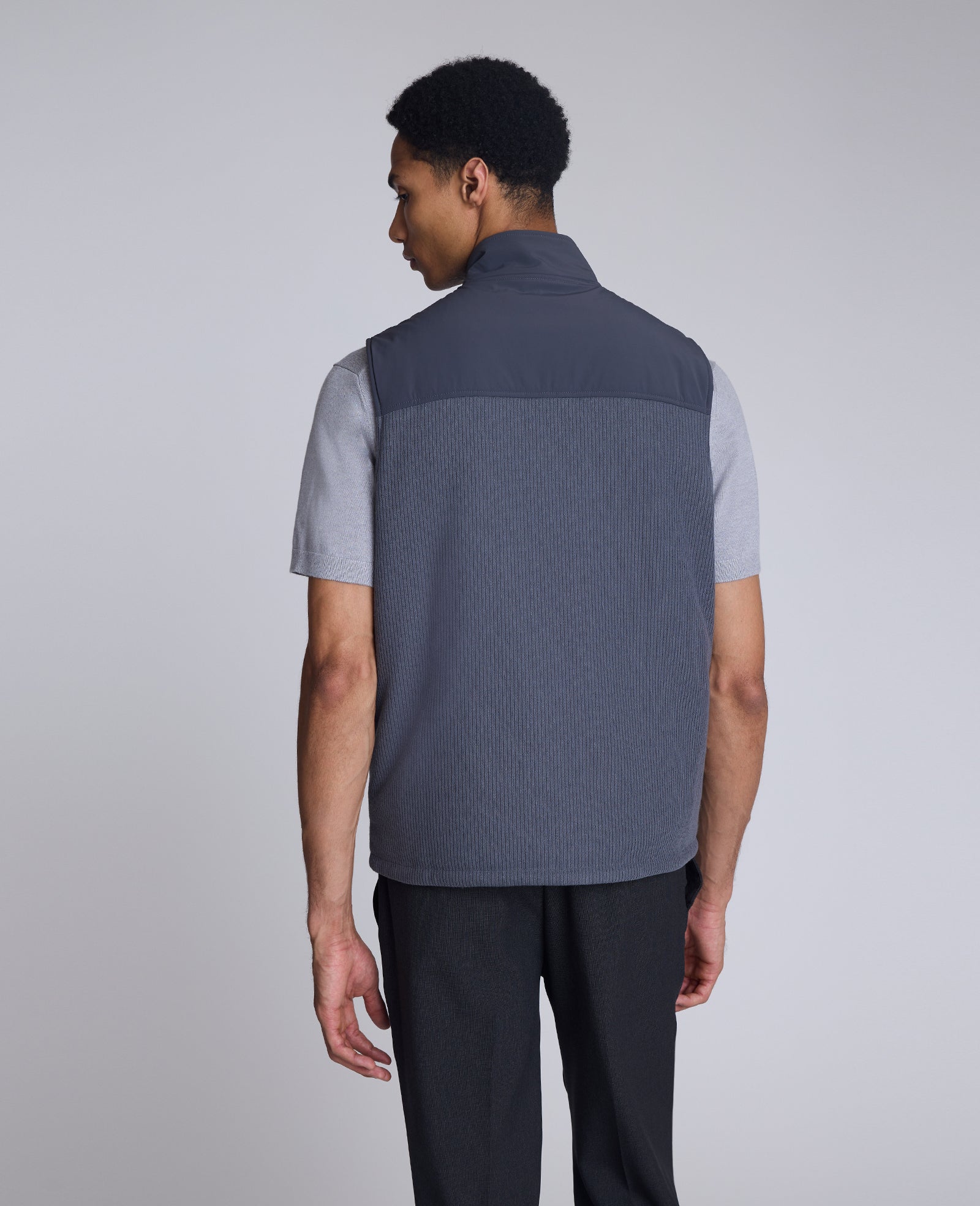 Kenneth Cole Reaction Clothing Mixed Media Vest gilet imbottito grigio