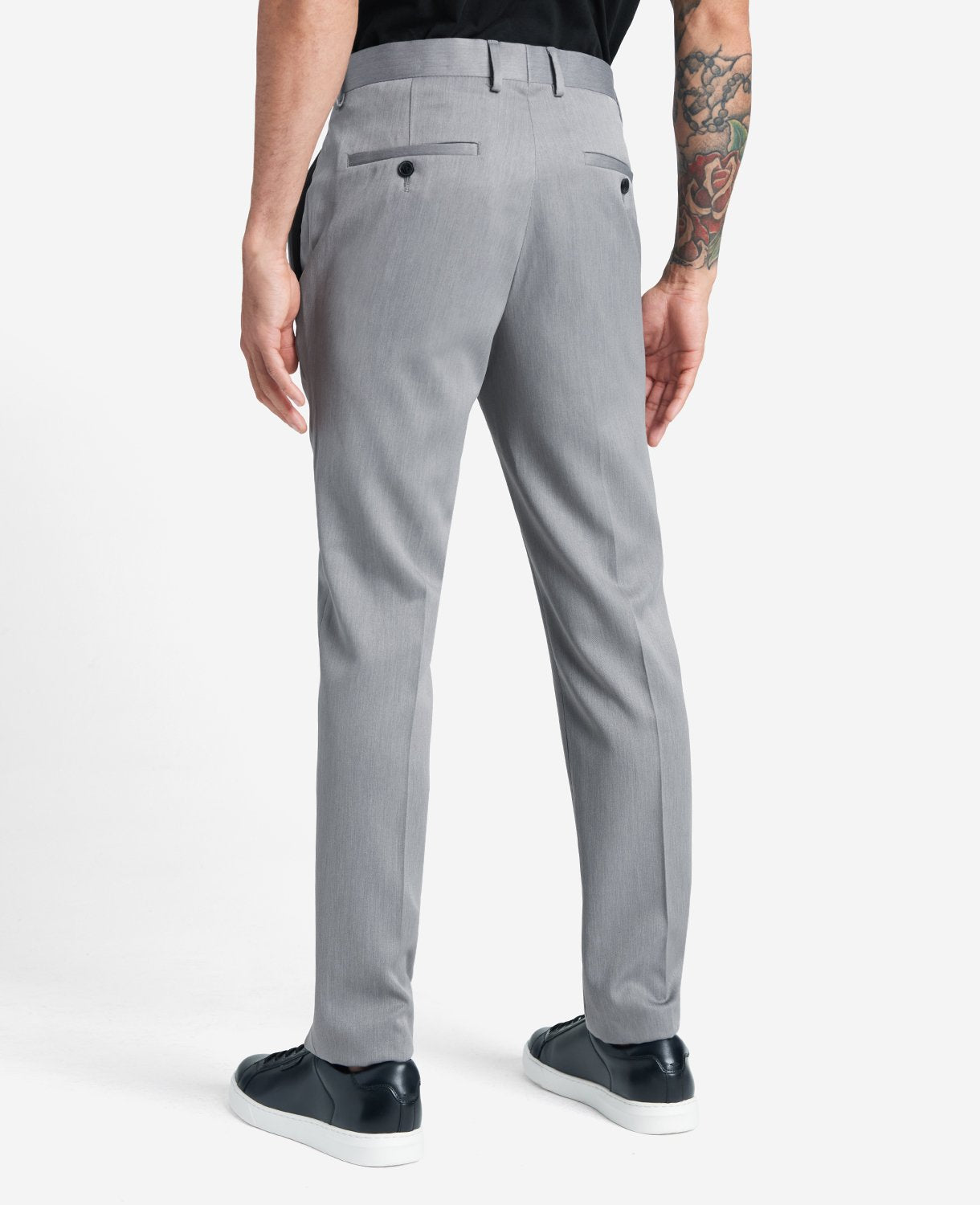 Kenneth Cole Reaction Clothing Slim-Fit Stretch Dress Pant pantaloni eleganti grigio mélange