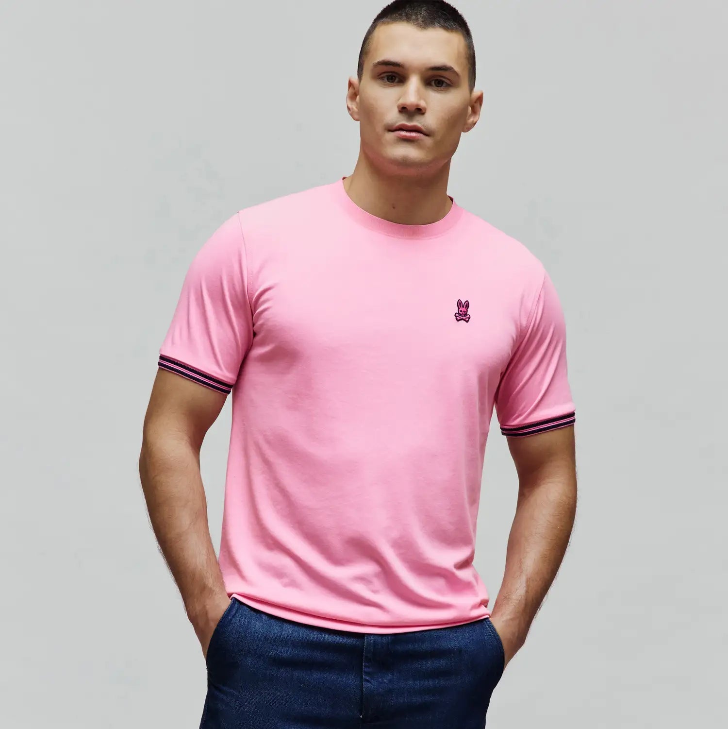 Psycho Bunny Men's Tees Clark Performance Tee maglietta rosa