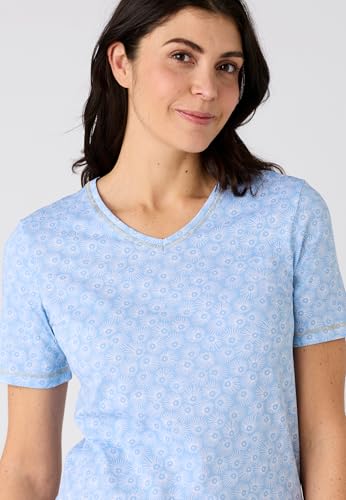 Damart Homewear Camicia da Notte XS blu in cotone jersey