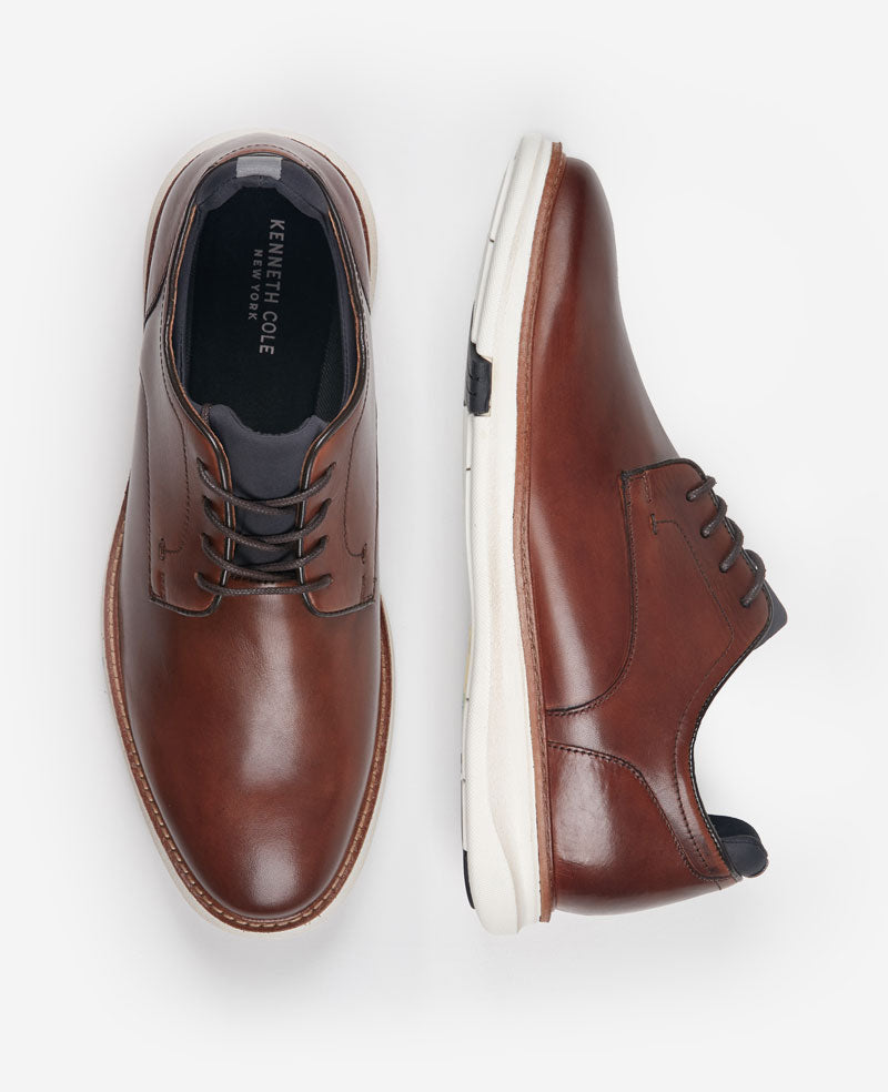 Kenneth Cole Reaction Shoes Luke Lace Up Oxford scarpe cognac pelle