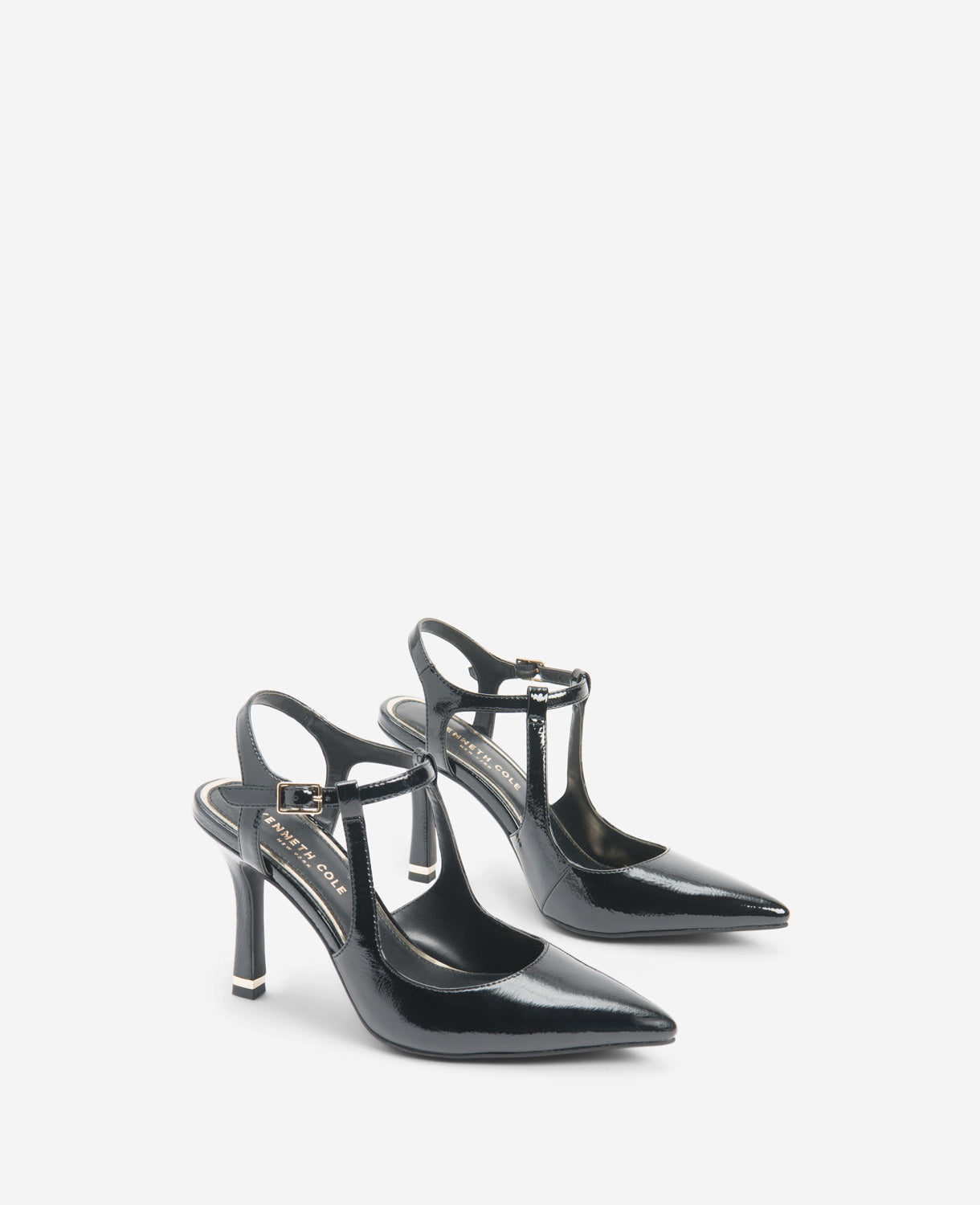 Kenneth Cole Reaction Shoes Romi Patent Slingback Heel décolleté nere, tacco 4 pollici