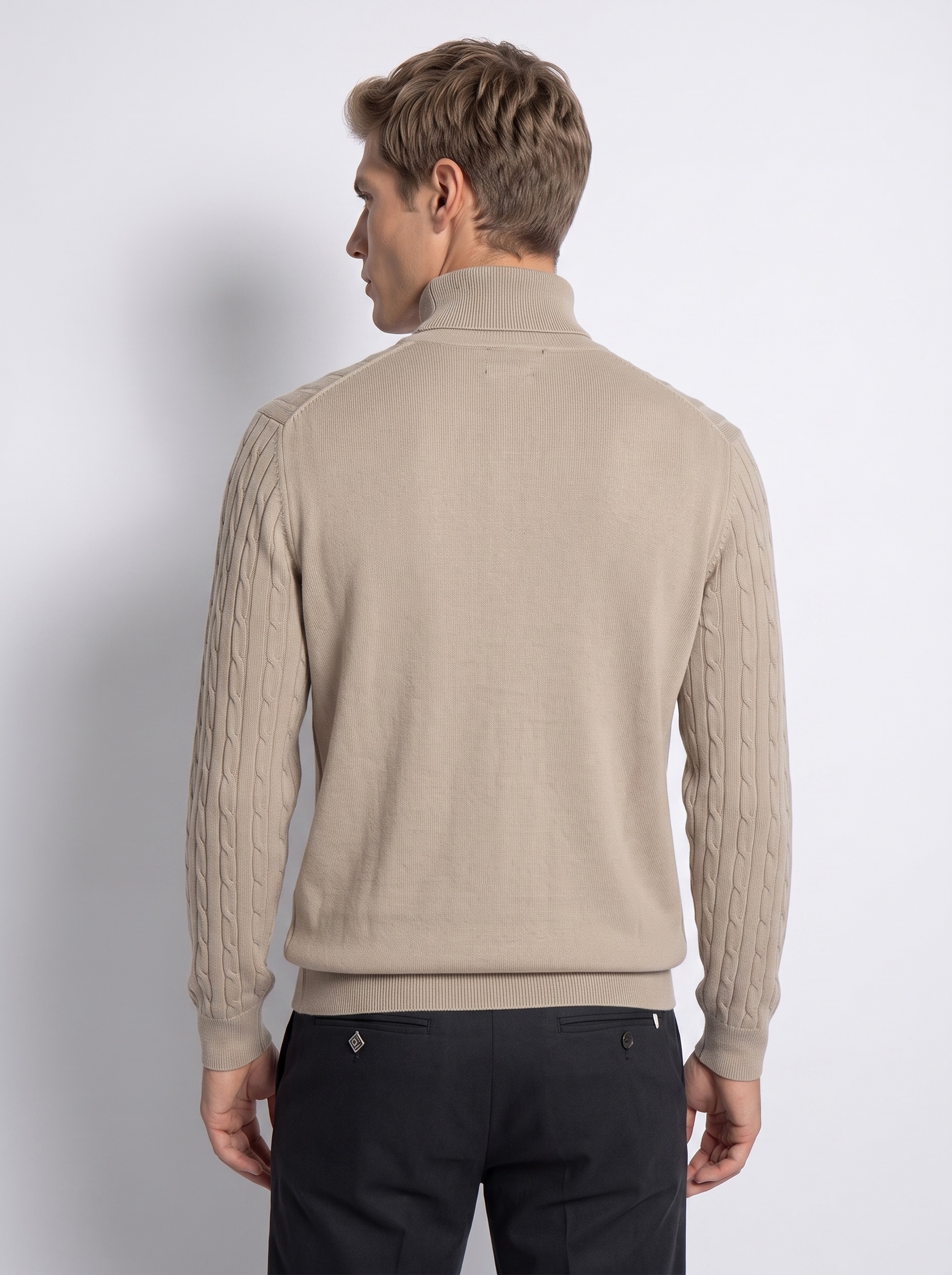Markup Uomo Maglieria Dolcevita Trecce Viscosa