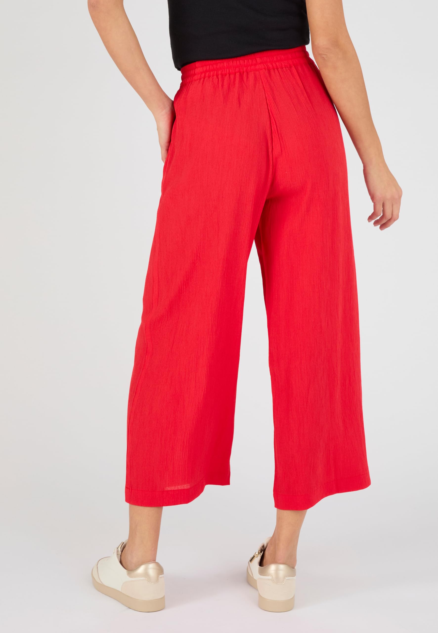 Damart Prêt-à-porter Pantaloni da donna in stile crespa 42 rosso mattone