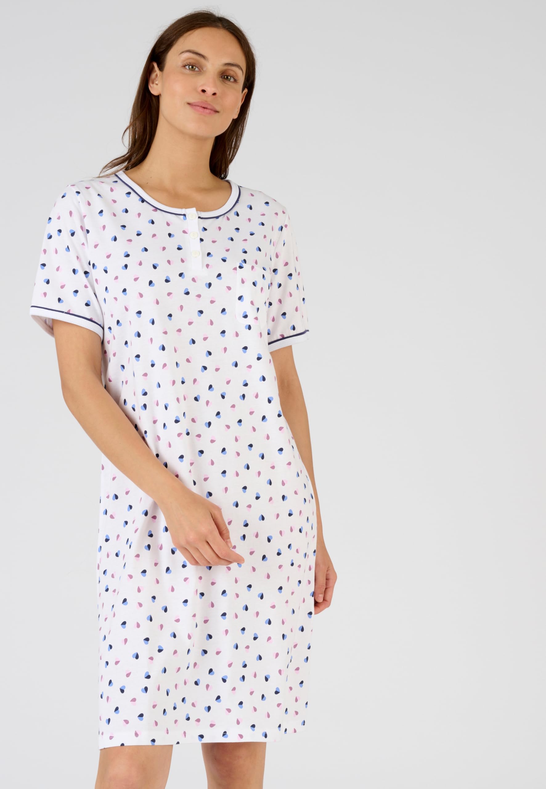 Damart Homewear Camicia Da Notte Puro Cotone Pettinato Donna XS rosa