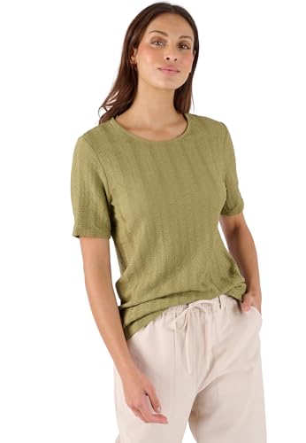 Damart Prêt-à-porter Maglietta a maglia jacquard effetto arricciato donna girocollo