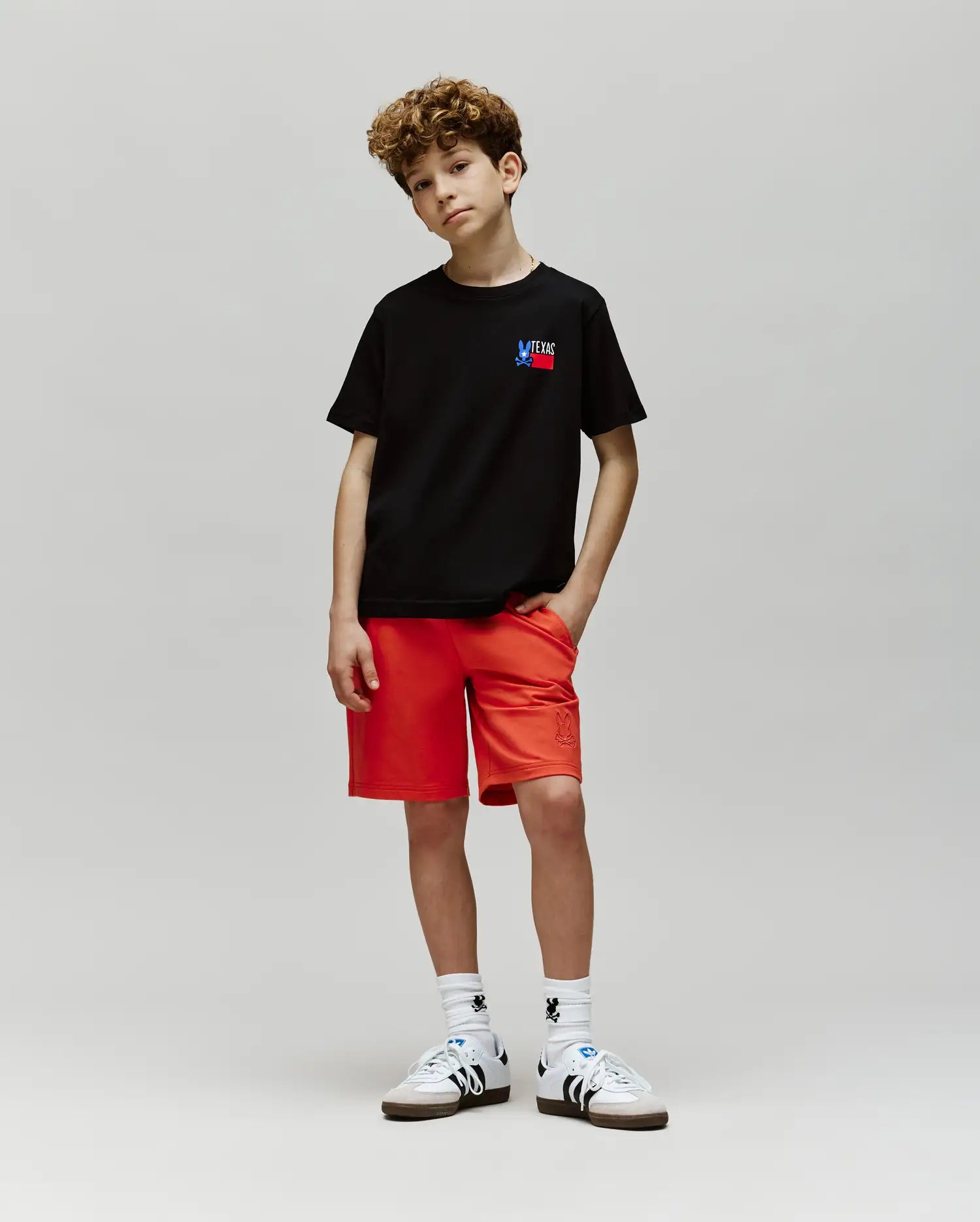 Psycho Bunny Kids Tees Texas Tee maglietta nera bambini cotone Pima