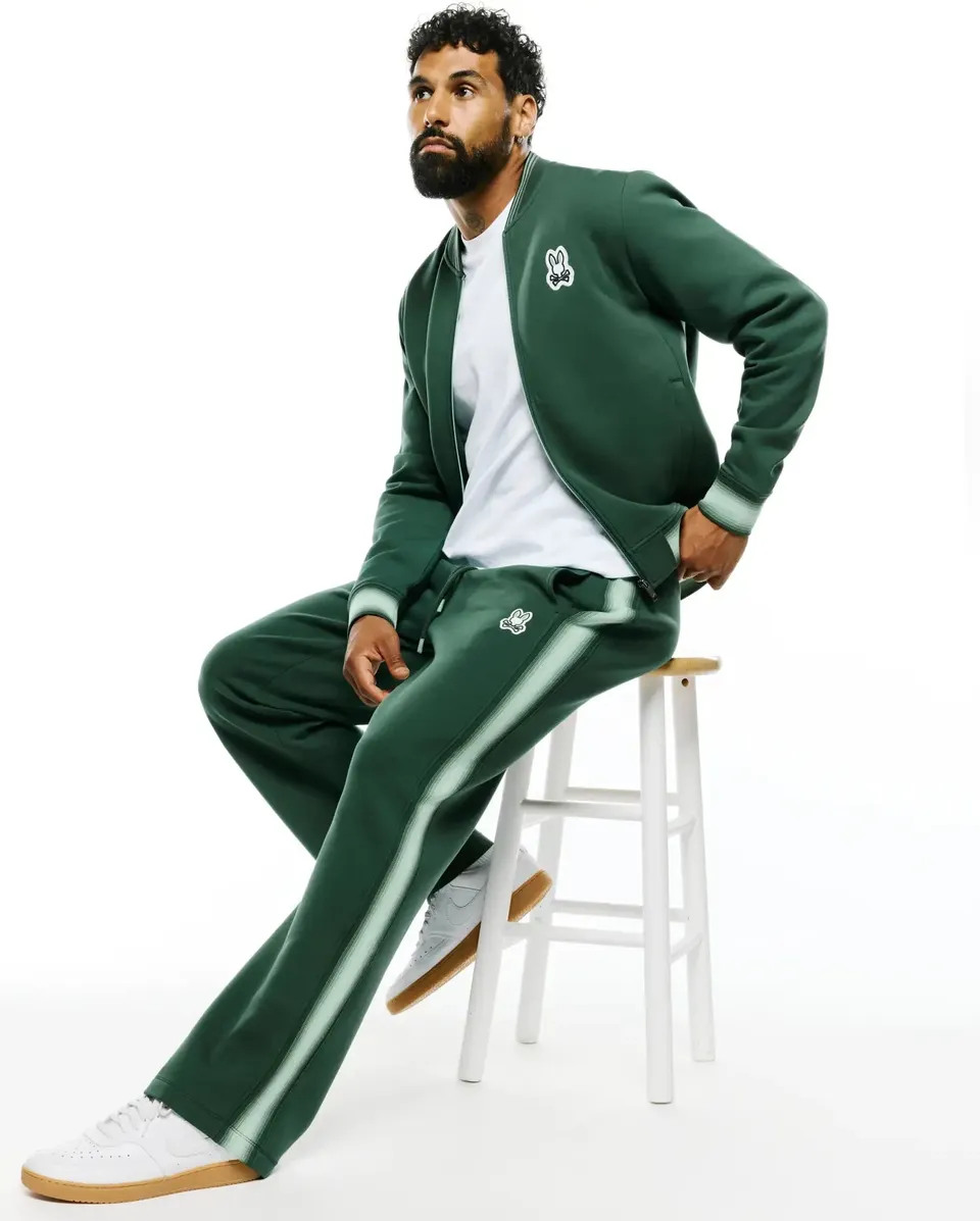 Psycho Bunny Men's Pants JAYDON MB0800057 pantaloni track verdi relaxed fit